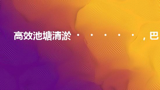 高效池塘清淤，巴洛仕設(shè)備助您一臂之力